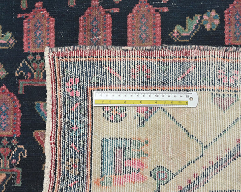 6x12 Vintage Blue Pink Persian Style Hand Knotted Low Pile Wool Runner Rug